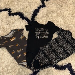 Carter's Adventure Bodysuit Set - Black, Gray, and Brown